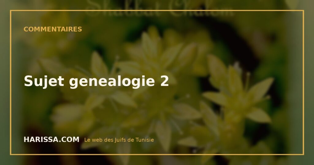 Sujet genealogie 2