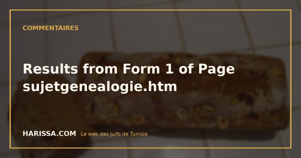 Results from Form 1 of Page sujetgenealogie.htm