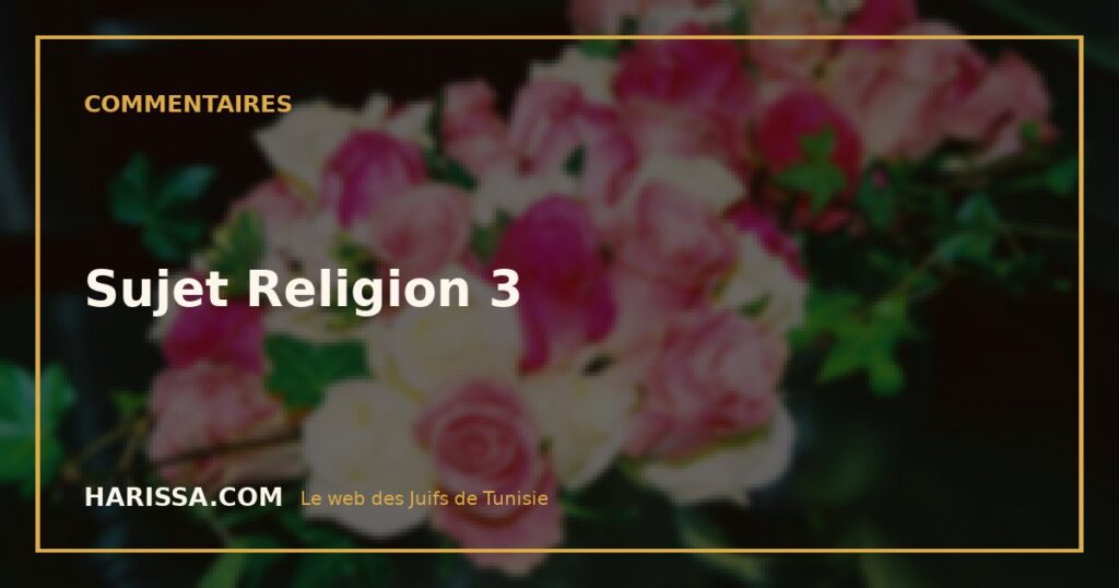 Sujet Religion 3
