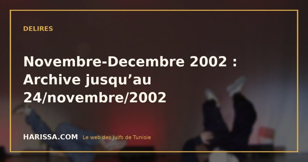 Novembre-Decembre 2002 : Archive jusqu’au 24/novembre/2002
