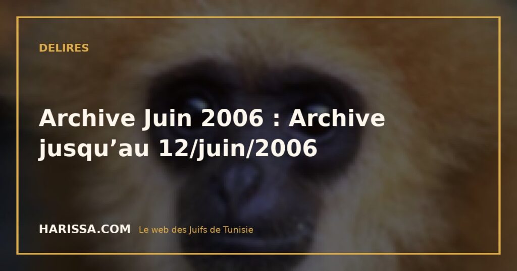 Archive Juin 2006 : Archive jusqu’au 12/juin/2006