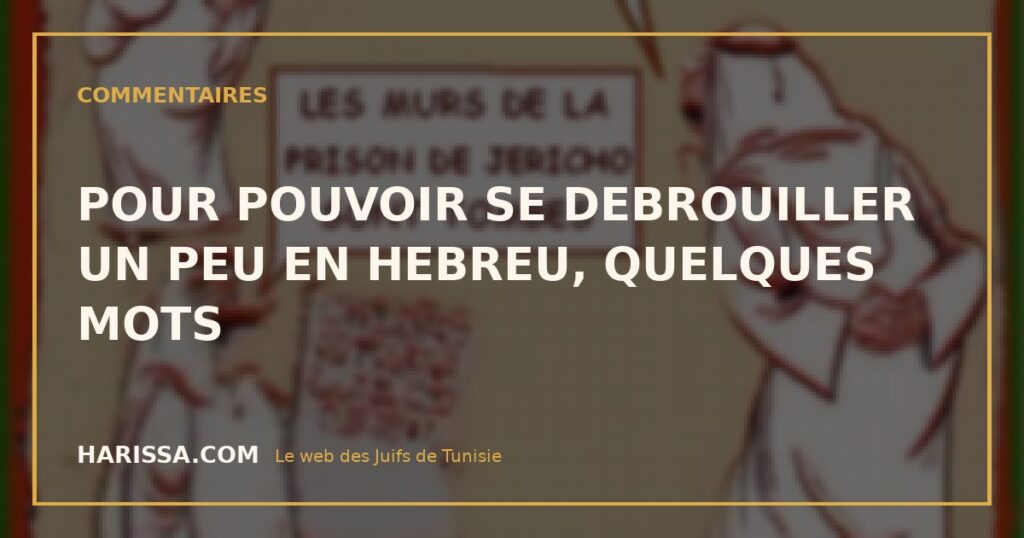 POUR POUVOIR SE DEBROUILLER UN PEU EN HEBREU, QUELQUES MOTS