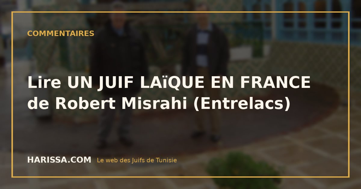 Lire UN JUIF LAïQUE EN FRANCE de Robert Misrahi (Entrelacs)