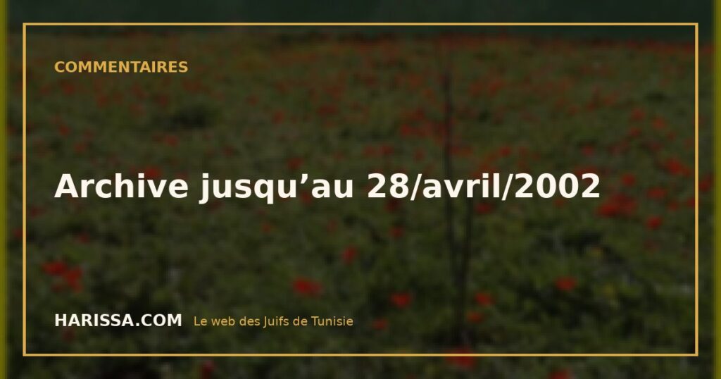 Archive jusqu’au 28/avril/2002