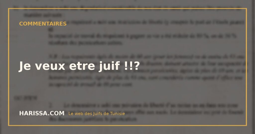 Je veux etre juif !!?