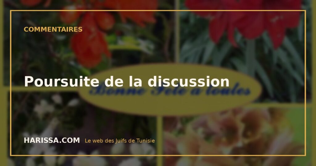 Poursuite de la discussion