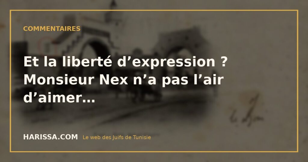Et la liberté d’expression ? Monsieur Nex n’a pas l’air d’aimer…