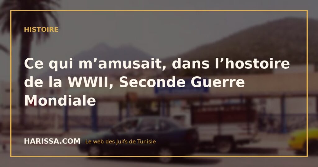 Ce qui m’amusait, dans l’hostoire de la WWII, Seconde Guerre Mondiale