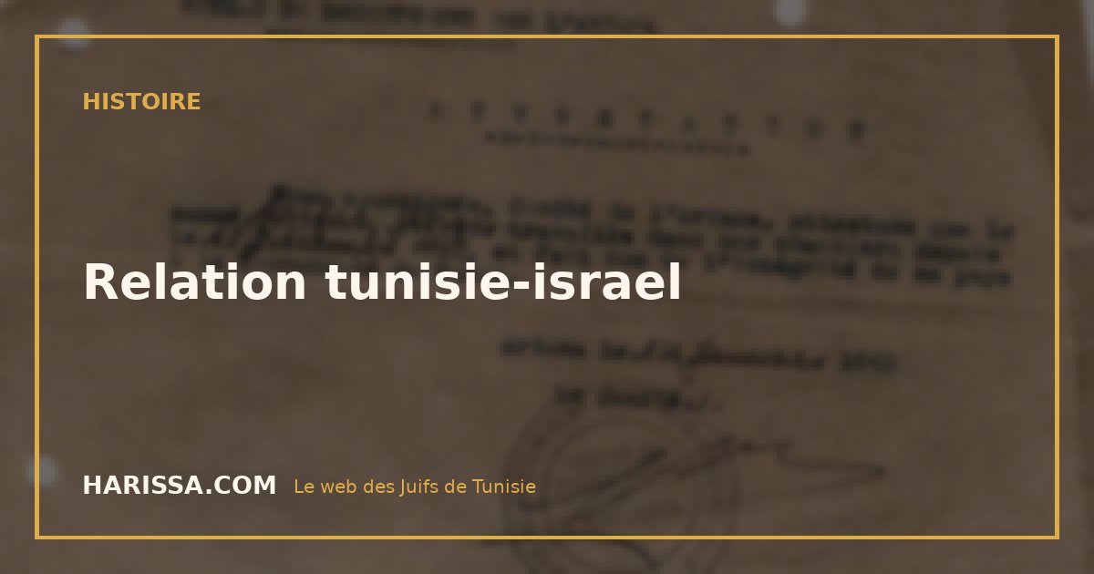 Relation tunisie-israel
