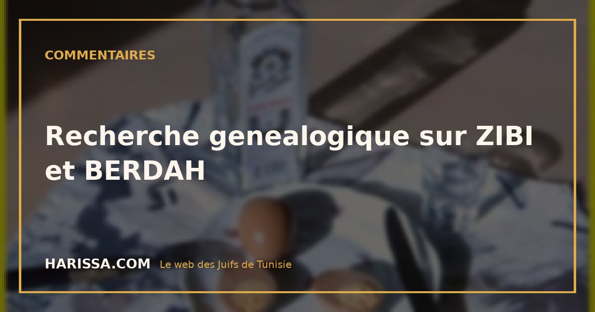 Recherche genealogique sur ZIBI et BERDAH
