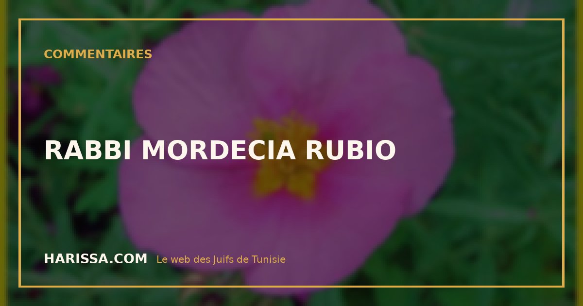 RABBI MORDECIA RUBIO