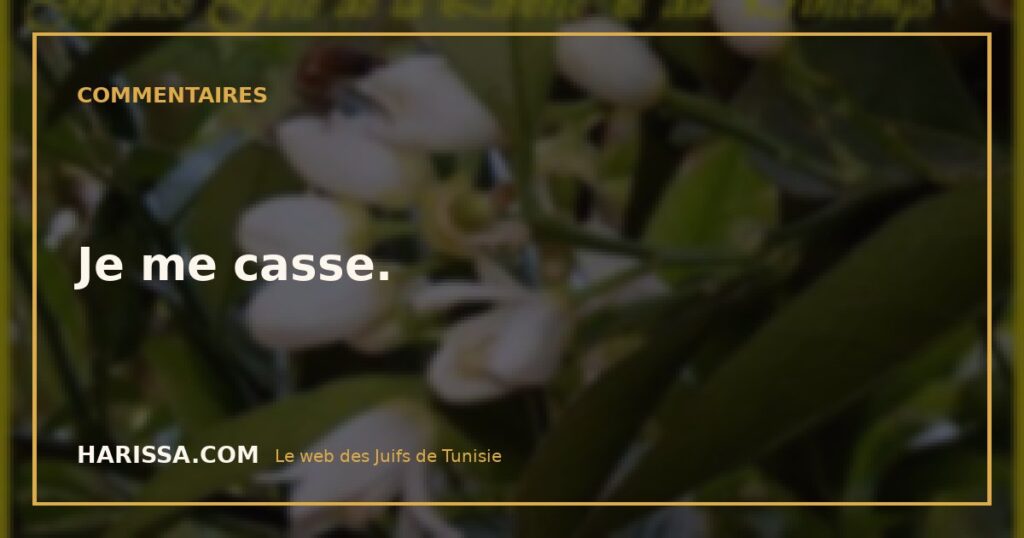 Je me casse.