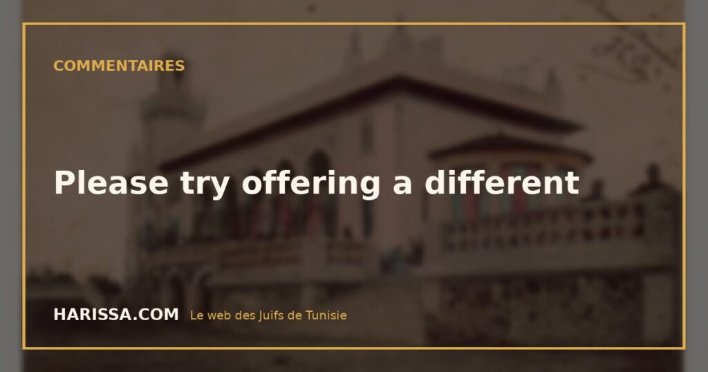 Please try offering a different