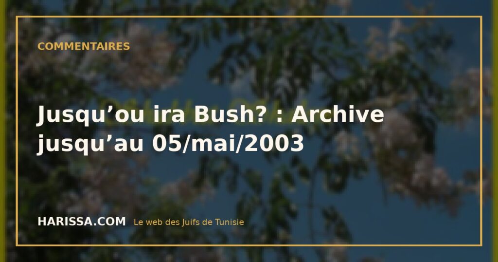 Jusqu’ou ira Bush? : Archive jusqu’au 05/mai/2003