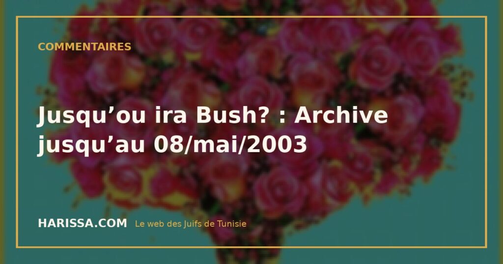 Jusqu’ou ira Bush? : Archive jusqu’au 08/mai/2003