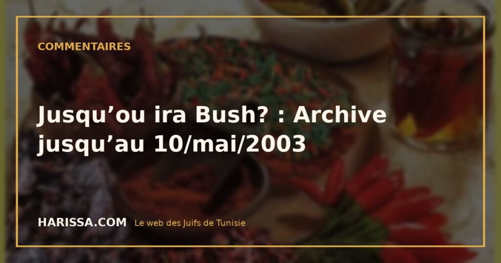 Jusqu’ou ira Bush? : Archive jusqu’au 10/mai/2003