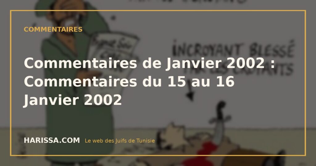 Commentaires de Janvier 2002 : Commentaires du 15 au 16 Janvier 2002