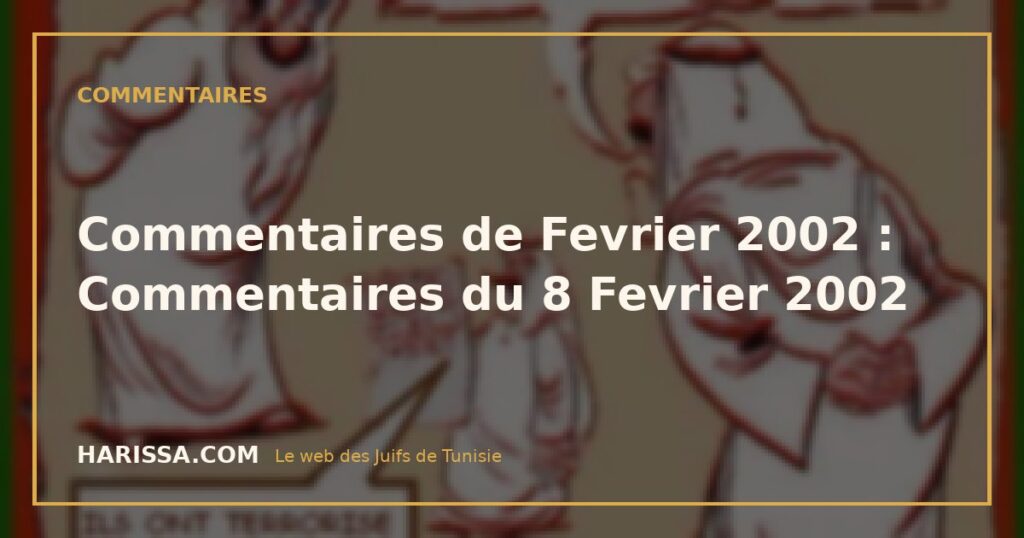 Commentaires de Fevrier 2002 : Commentaires du 8 Fevrier 2002