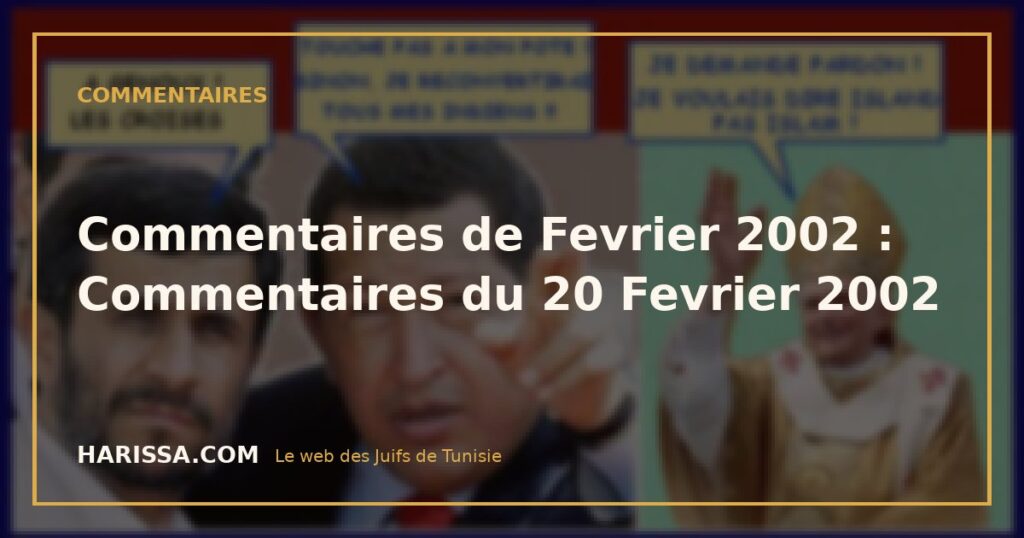 Commentaires de Fevrier 2002 : Commentaires du 20 Fevrier 2002
