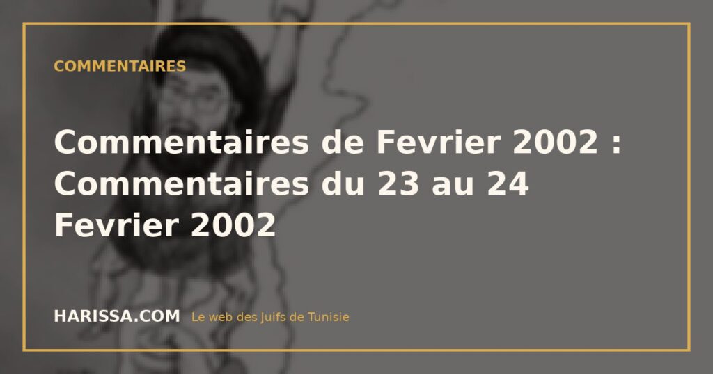 Commentaires de Fevrier 2002 : Commentaires du 23 au 24 Fevrier 2002
