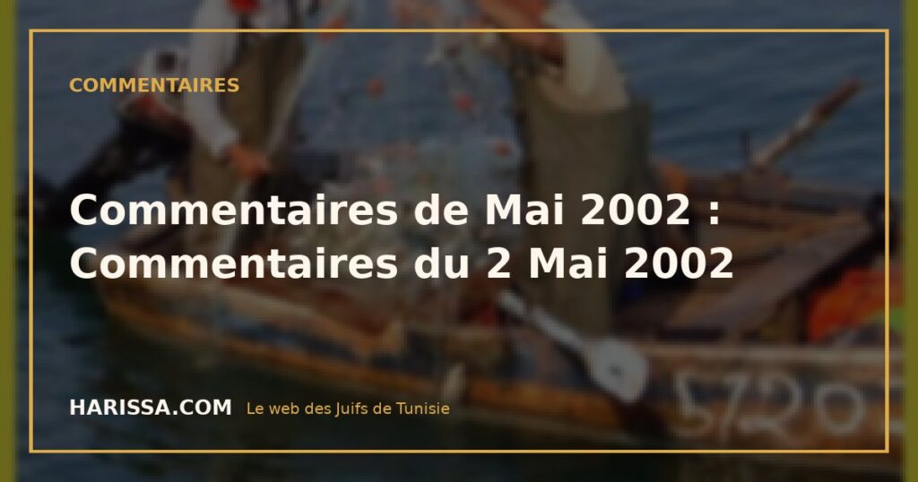Commentaires de Mai 2002 : Commentaires du 2 Mai 2002
