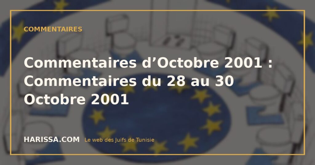 Commentaires d’Octobre 2001 : Commentaires du 28 au 30 Octobre 2001