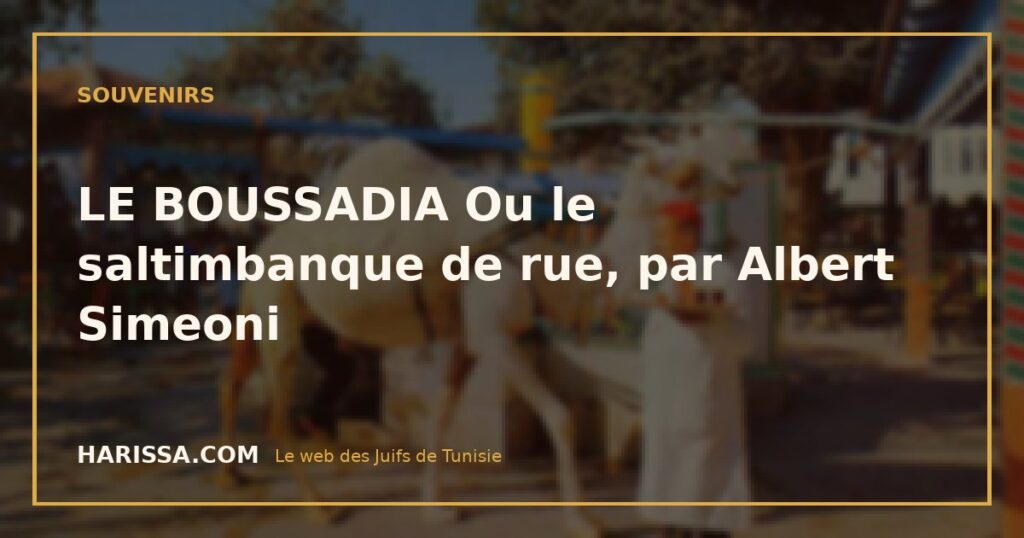 LE BOUSSADIA Ou le saltimbanque de rue, par Albert Simeoni