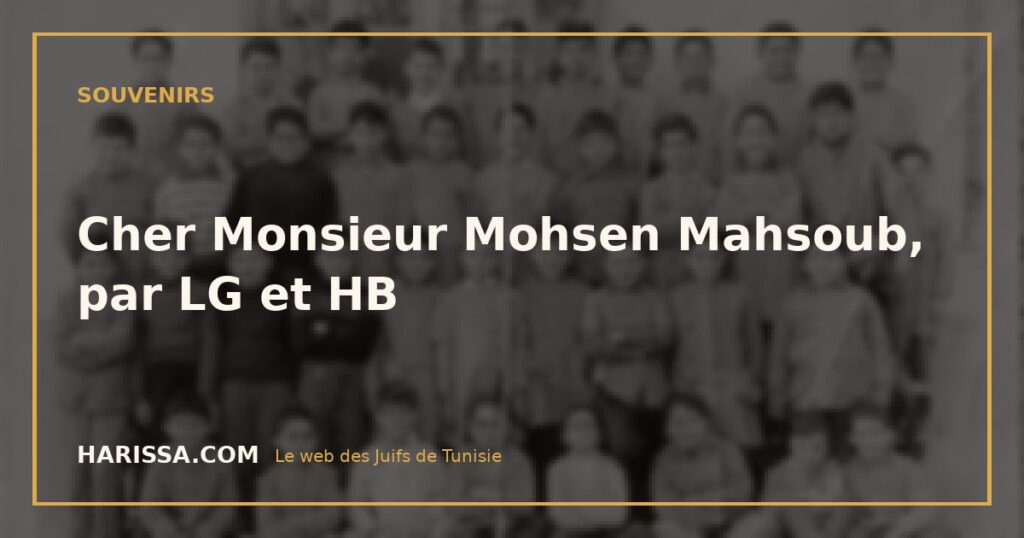 Cher Monsieur Mohsen Mahsoub, par LG et HB