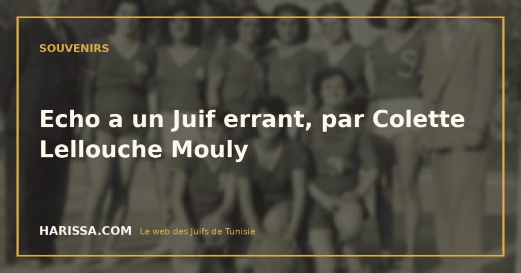 Echo a un Juif errant, par Colette Lellouche Mouly