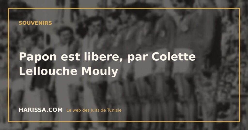 Papon est libere, par Colette Lellouche Mouly