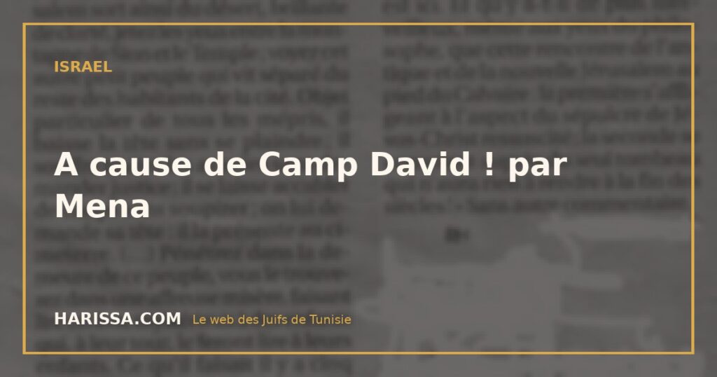A cause de Camp David ! par Mena