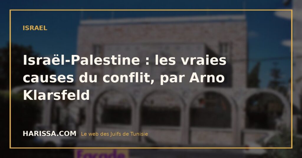 Israël-Palestine : les vraies causes du conflit, par Arno Klarsfeld
