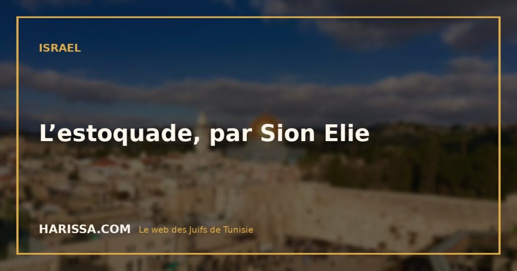 L’estoquade, par Sion Elie