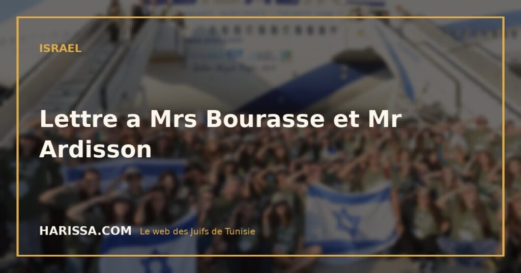 Lettre a Mrs Bourasse et Mr Ardisson