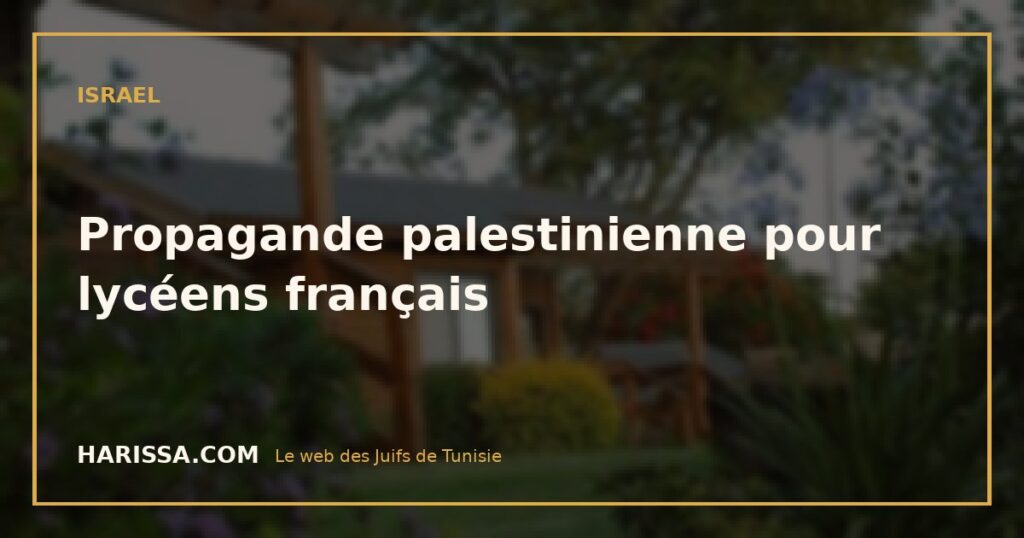 Propagande palestinienne pour lycéens français