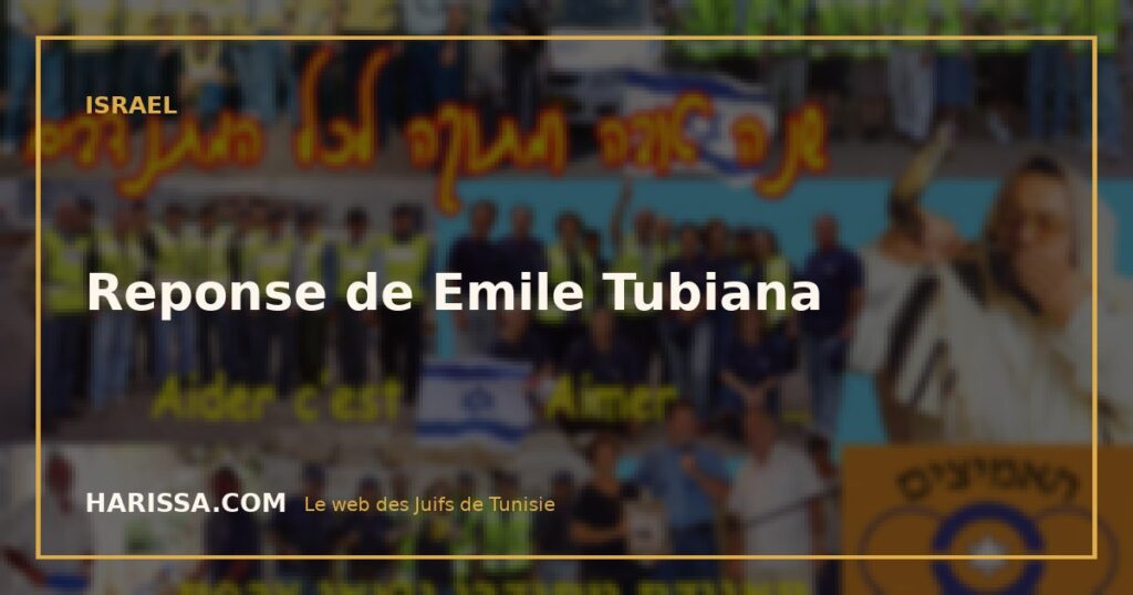 Reponse de Emile Tubiana