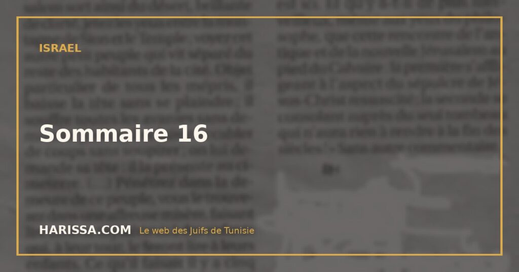 Sommaire 16 Sommaire 16