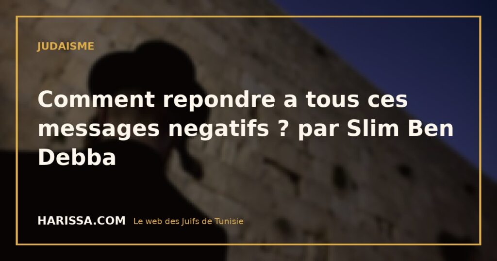 Comment repondre a tous ces messages negatifs ? par Slim Ben Debba