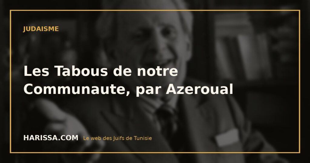 Les Tabous de notre Communaute, par Azeroual
