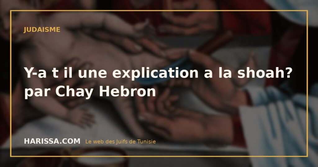 Y-a t il une explication a la shoah? par Chay Hebron