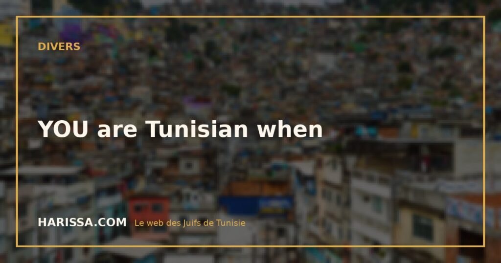 YOU are Tunisian when